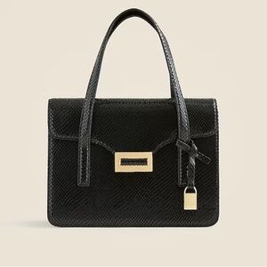 381. J. CREW Edie accordion bag in snake-embossed Italian leather NWT $248